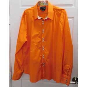 Anton Alexander‎ 100% Cotton Orange Button Down Shirt USA XXL